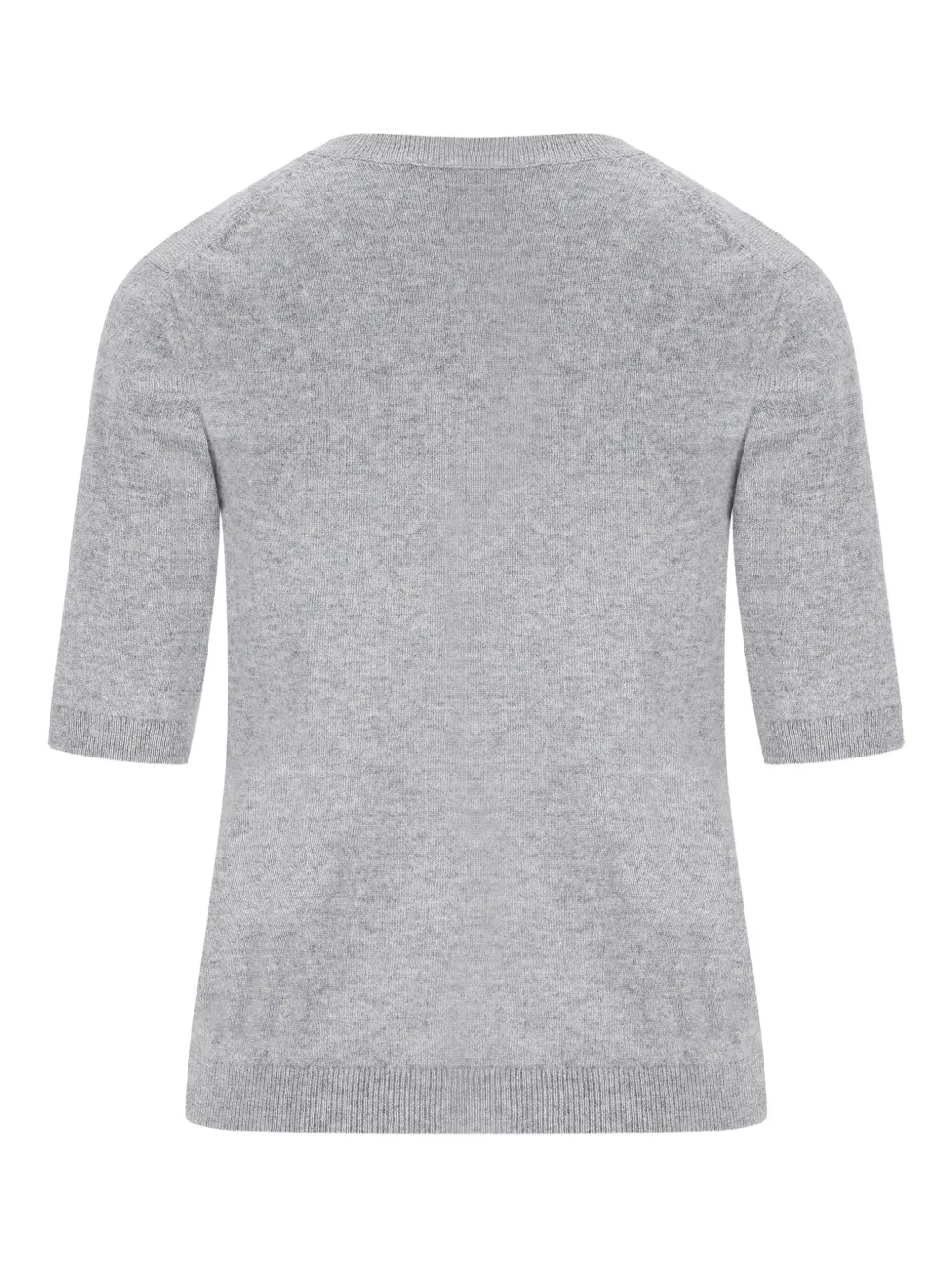 Alpha Studio Short-sleeve Cashmere Sweater In Gray