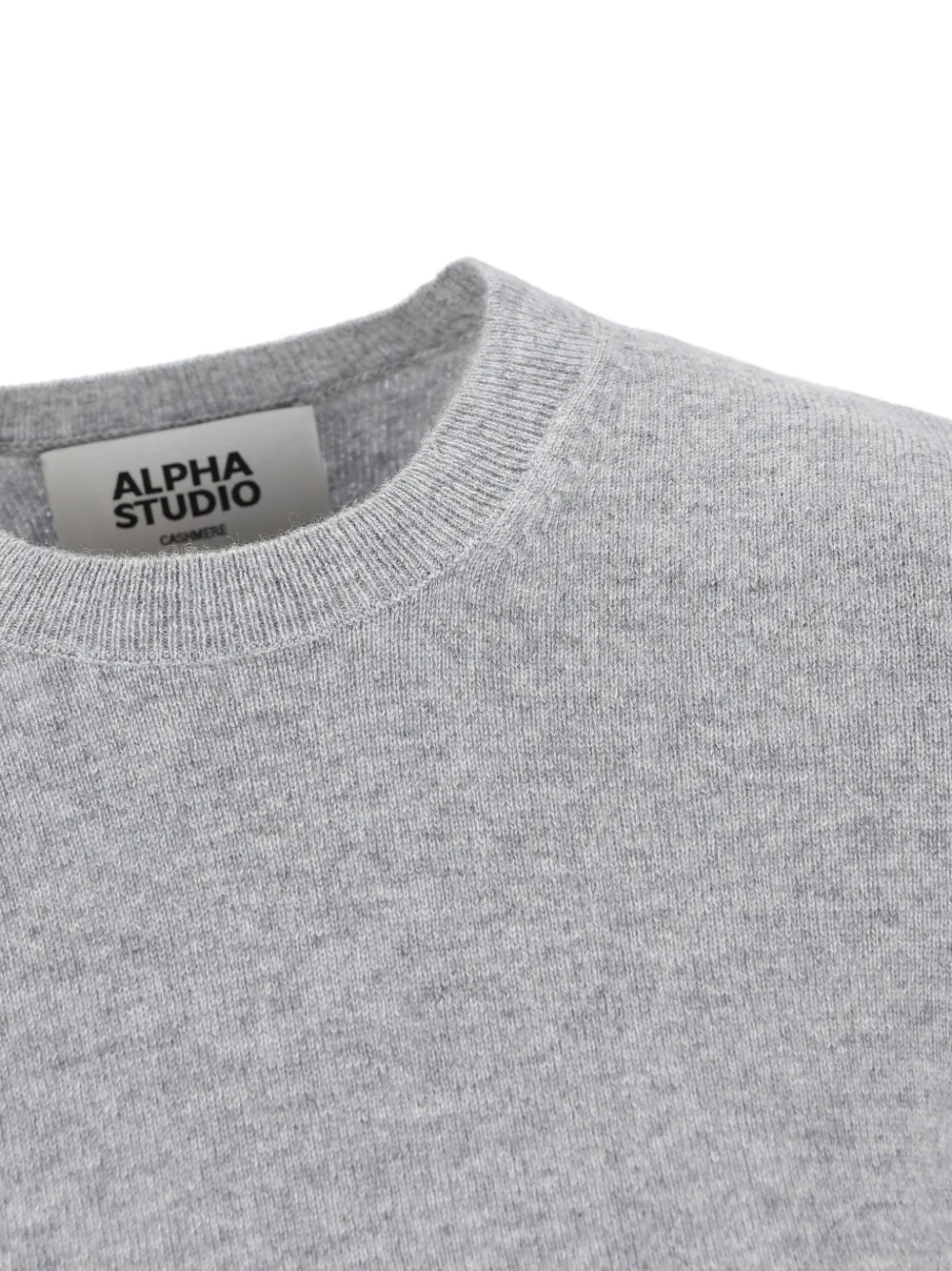 Alpha Studio Short-sleeve Cashmere Sweater In Gray
