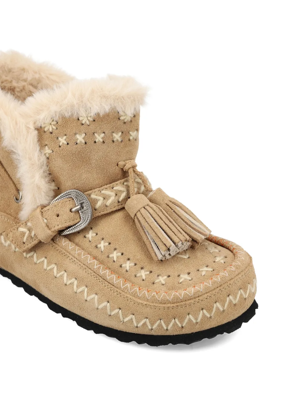 TAJI tassel-embellished suede boots Neutrals