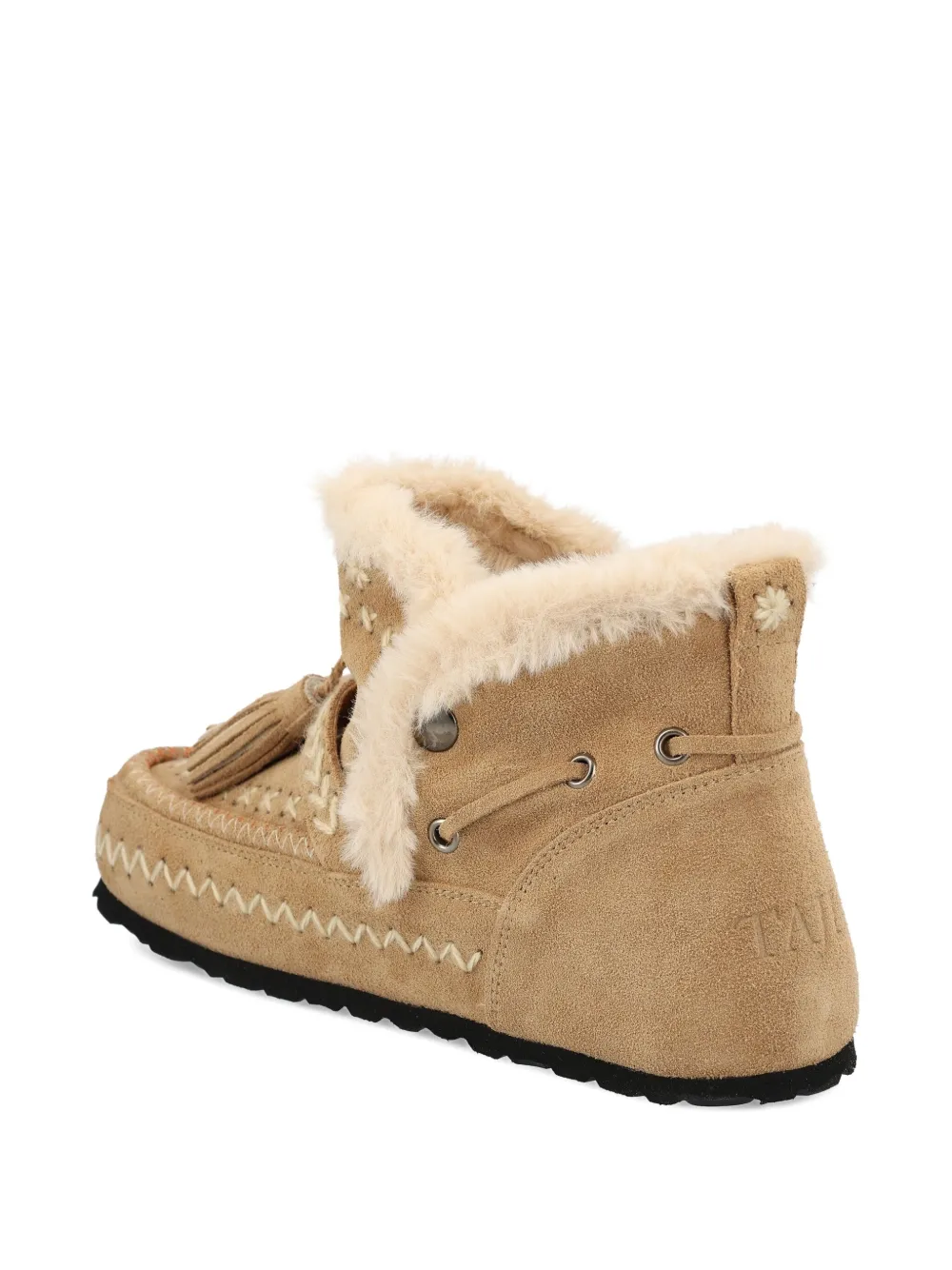 TAJI tassel-embellished suede boots Neutrals