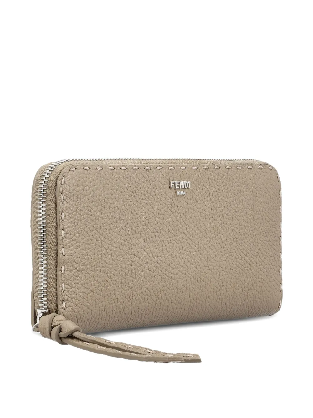 Fendi Zip-around Leather Wallet In Brown
