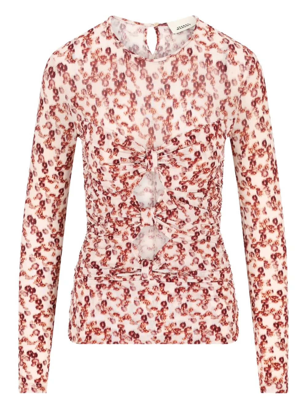 Isabel Marant Floral-print Tie-back Top In Red