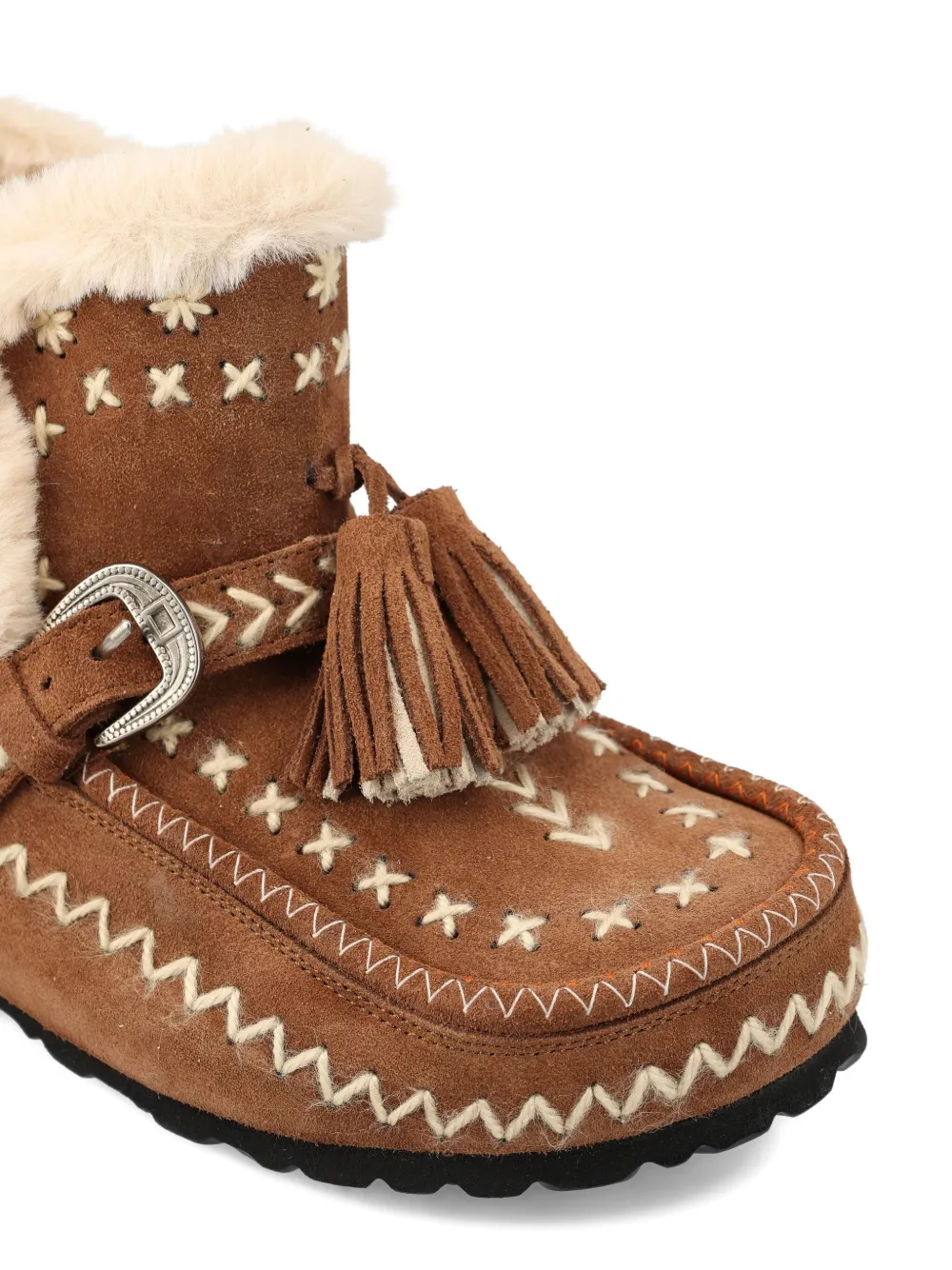 TAJI tassel-embellished suede boots Brown