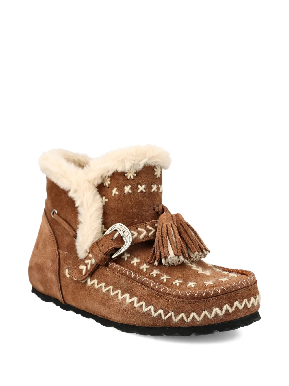 TAJI tassel-embellished suede boots Brown