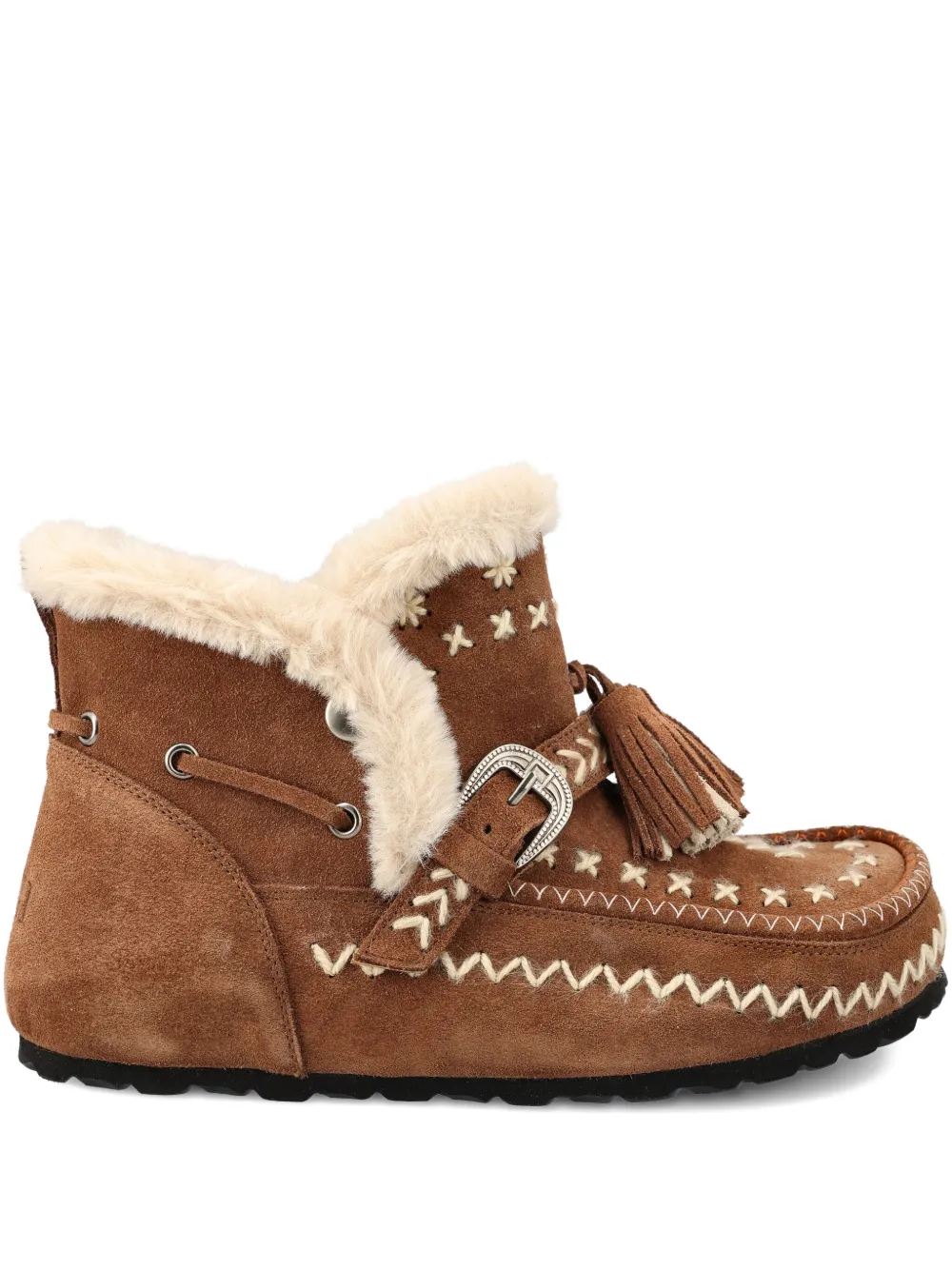 TAJI tassel-embellished suede boots Brown