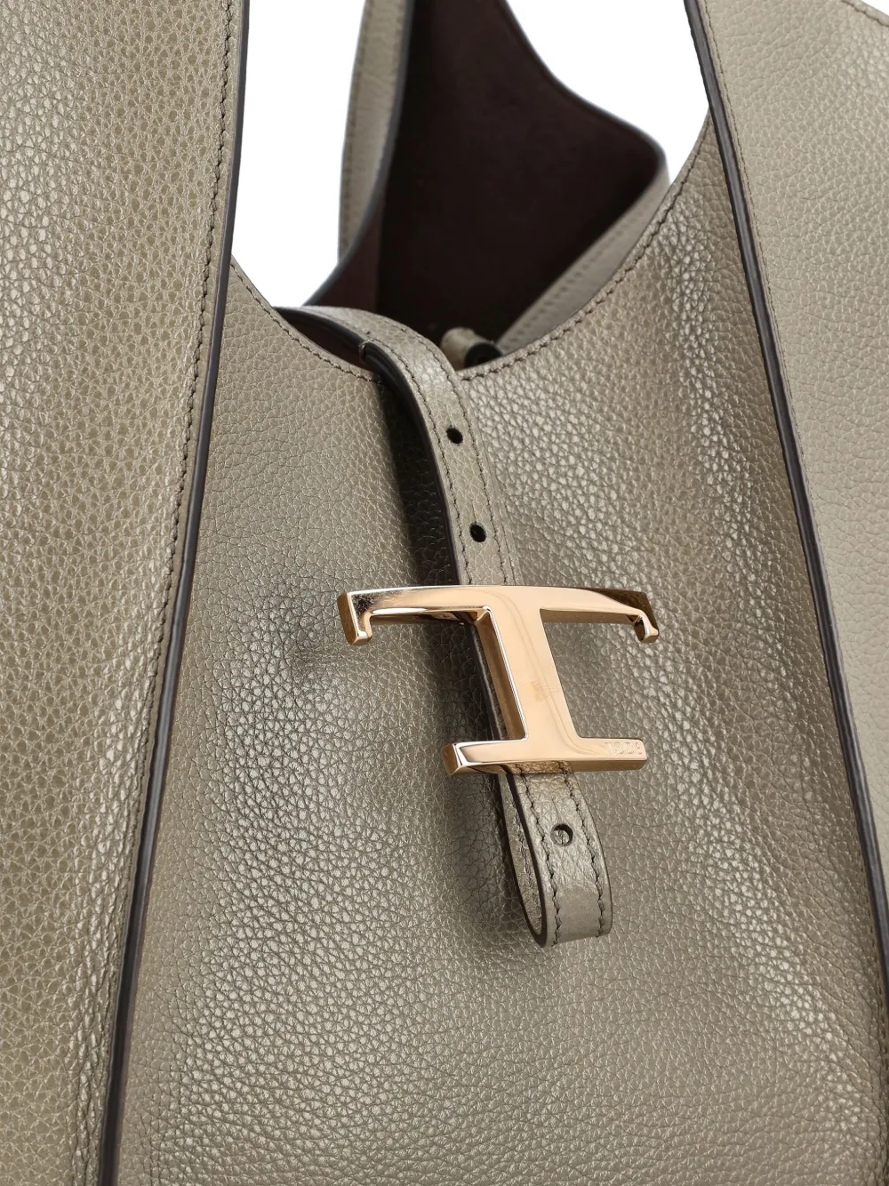 Tod's Grained Leather Top Handle Shoulder Bag In Brown