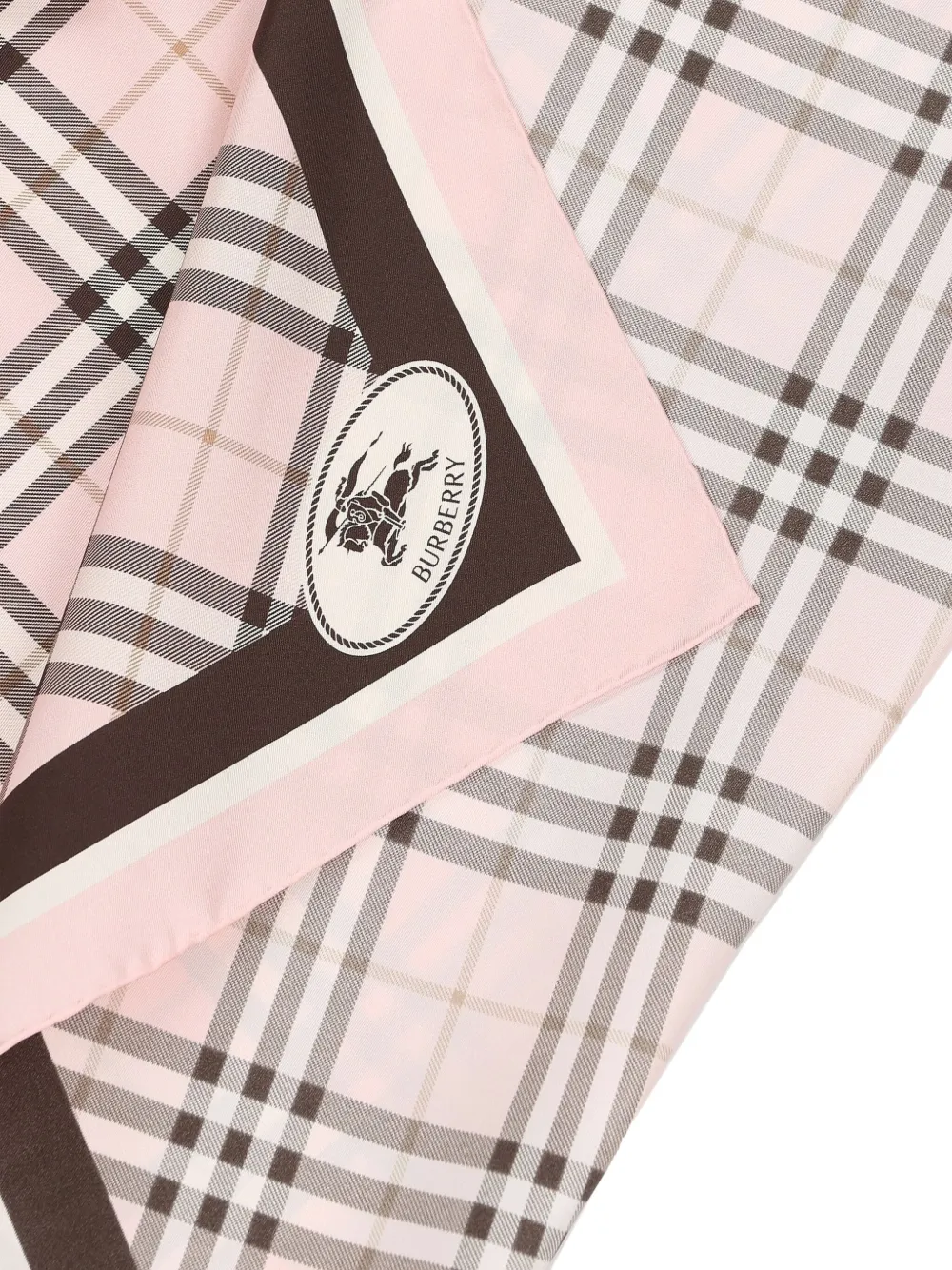 Burberry check-pattern logo scarf - Roze