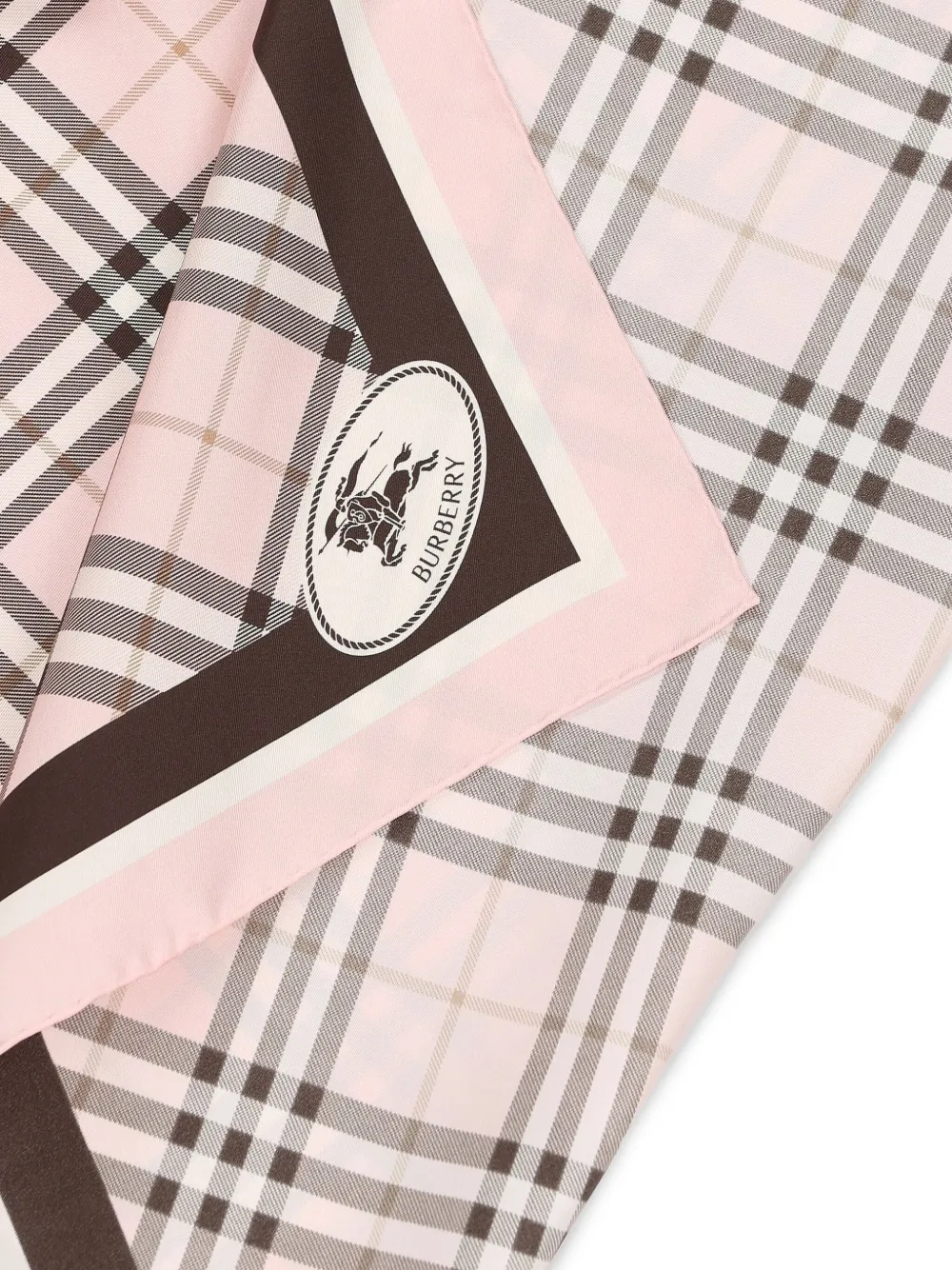Burberry Geruite sjaal met logo Roze