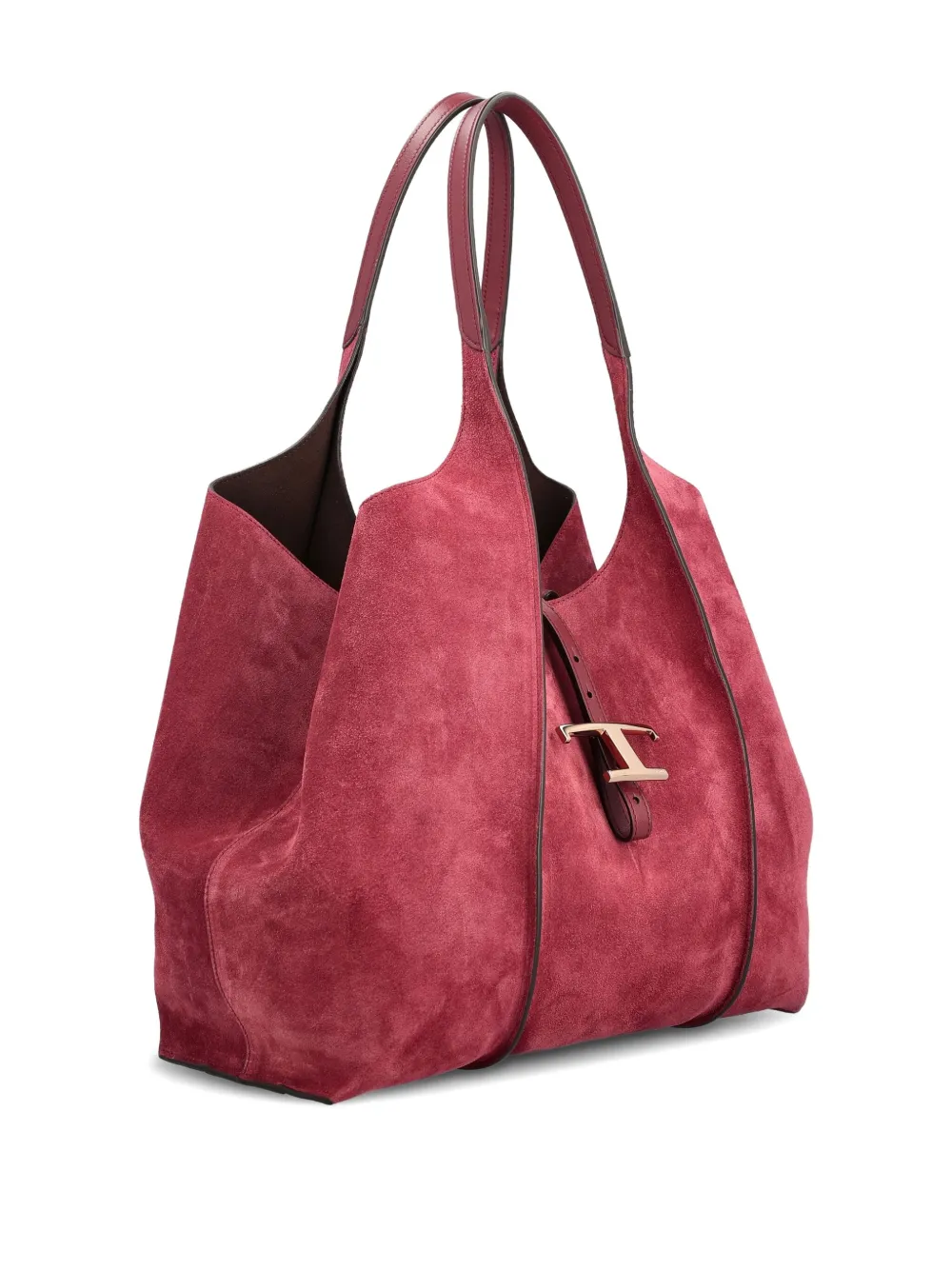 Tod's T Timeless Suede Shoulder Bag In Pink