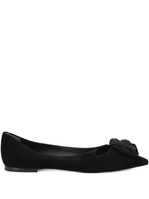 Roger Vivier rose-embellished pointed-toe ballet flats