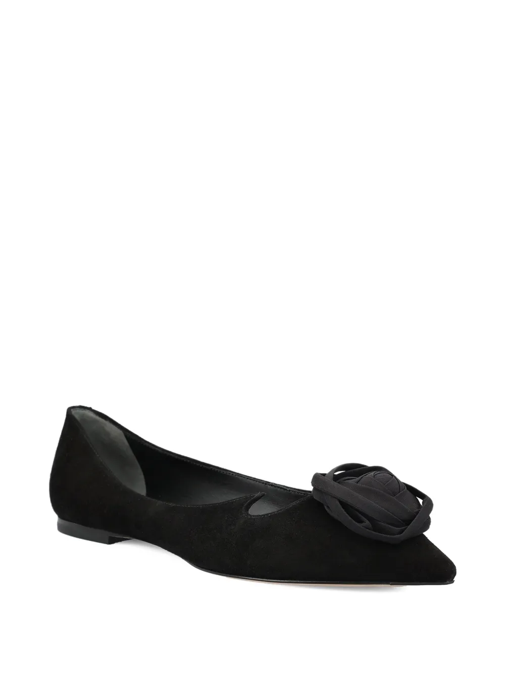 Roger Vivier rose-embellished pointed-toe ballet flats | Image 2