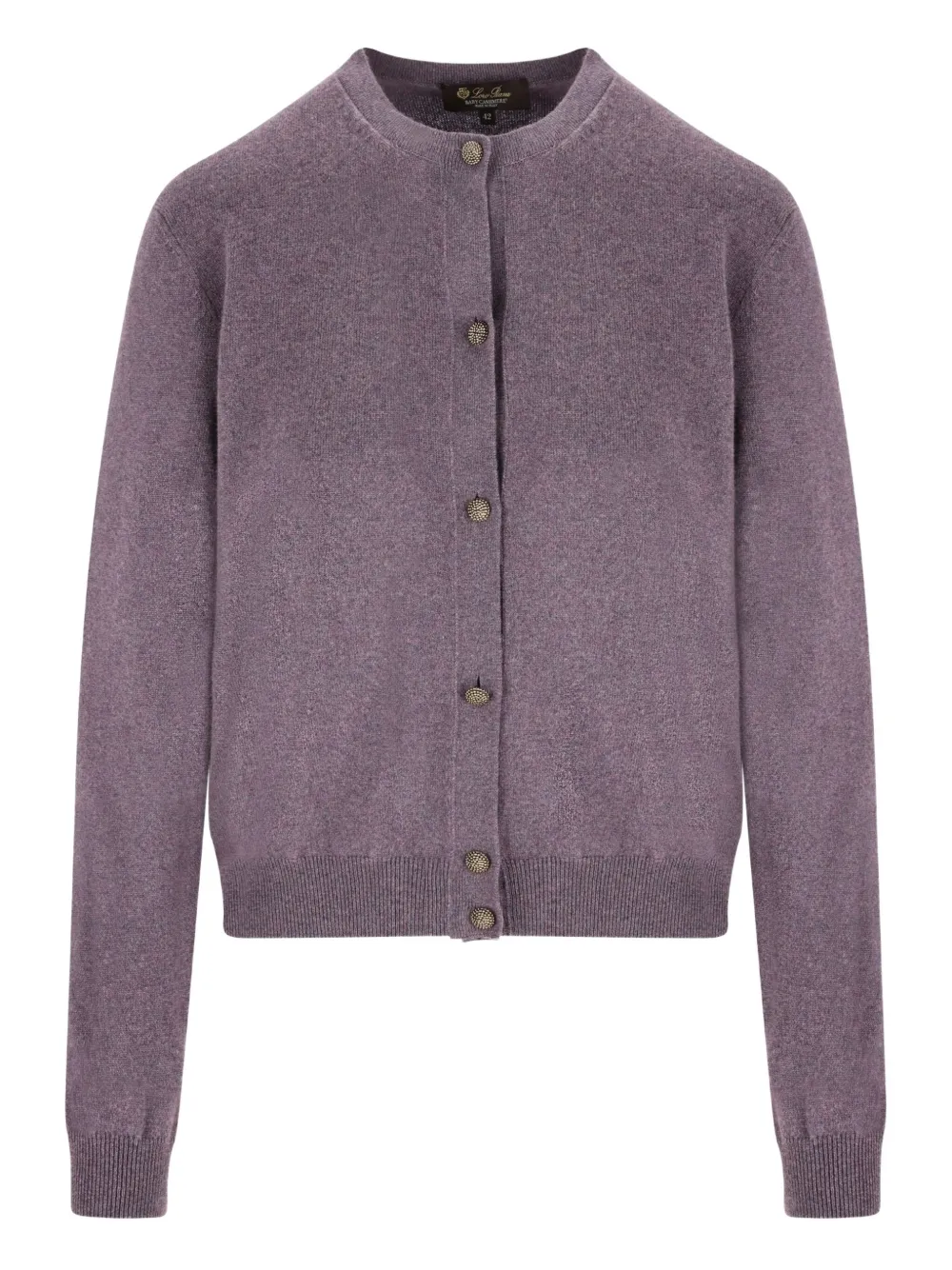 Loro Piana ribbed-trim buttoned cardigan | Purple | Image 1