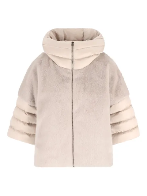 Herno quilted-panel faux-fur jacket