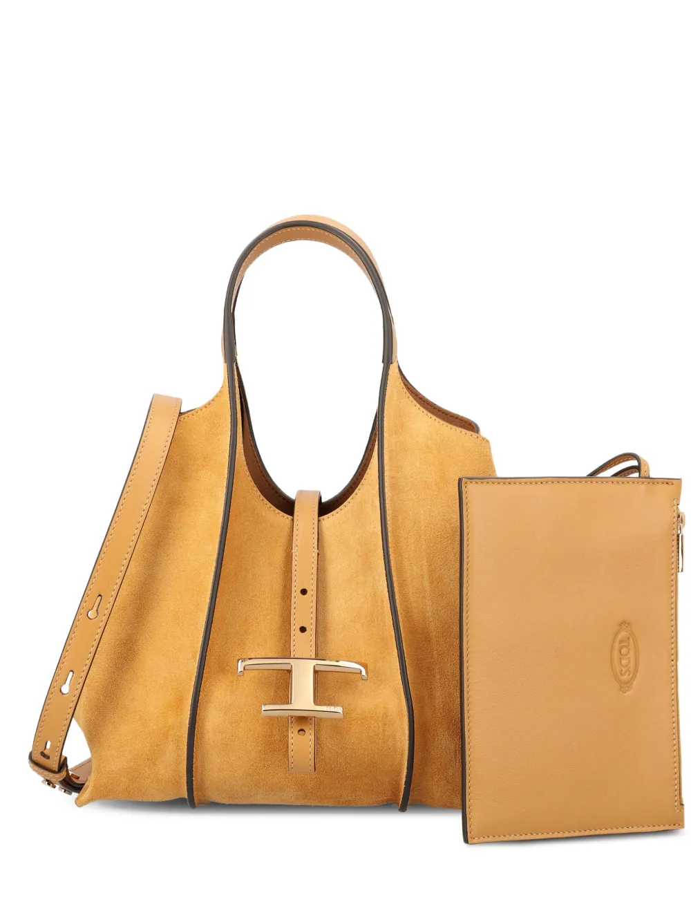 Tod's T-logo suede leather shoulder bag | Yellow | Image 1