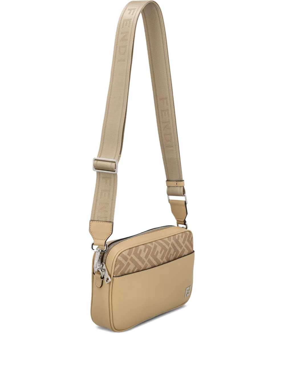 Fendi Squared Ff Messenger Bag In Neutral