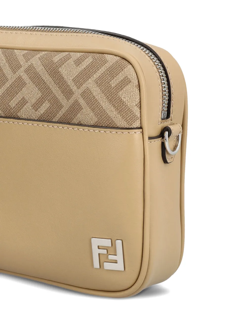 Fendi Squared Ff Messenger Bag In Neutral