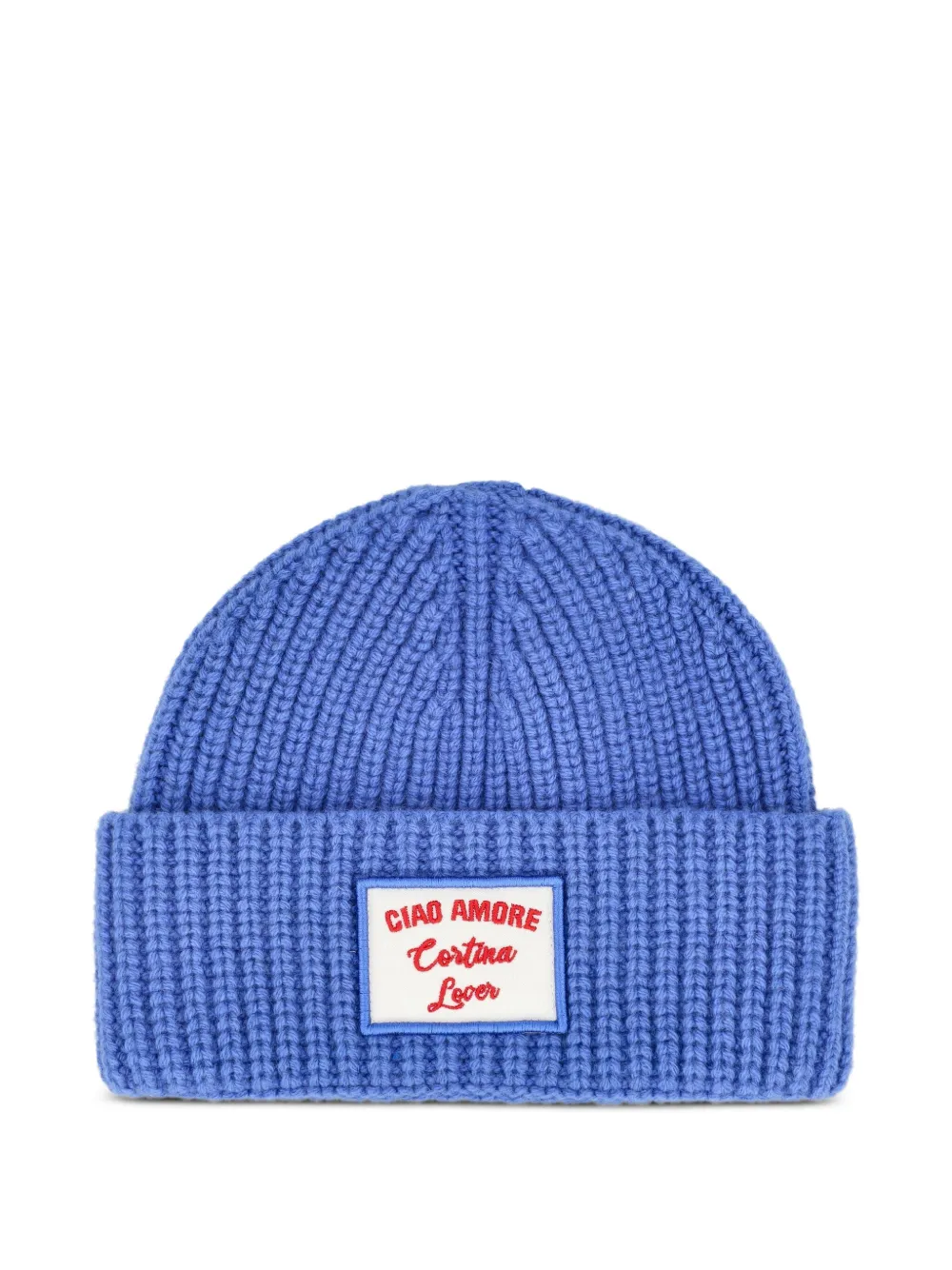 Giada Benincasa ribbed-knit logo-patch beanie hat - Blu