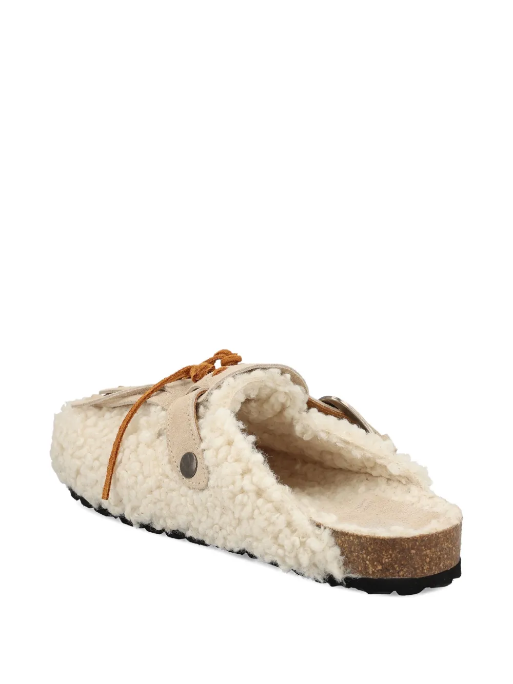 Taji Buckle-detail Fringed Mules In Neutral