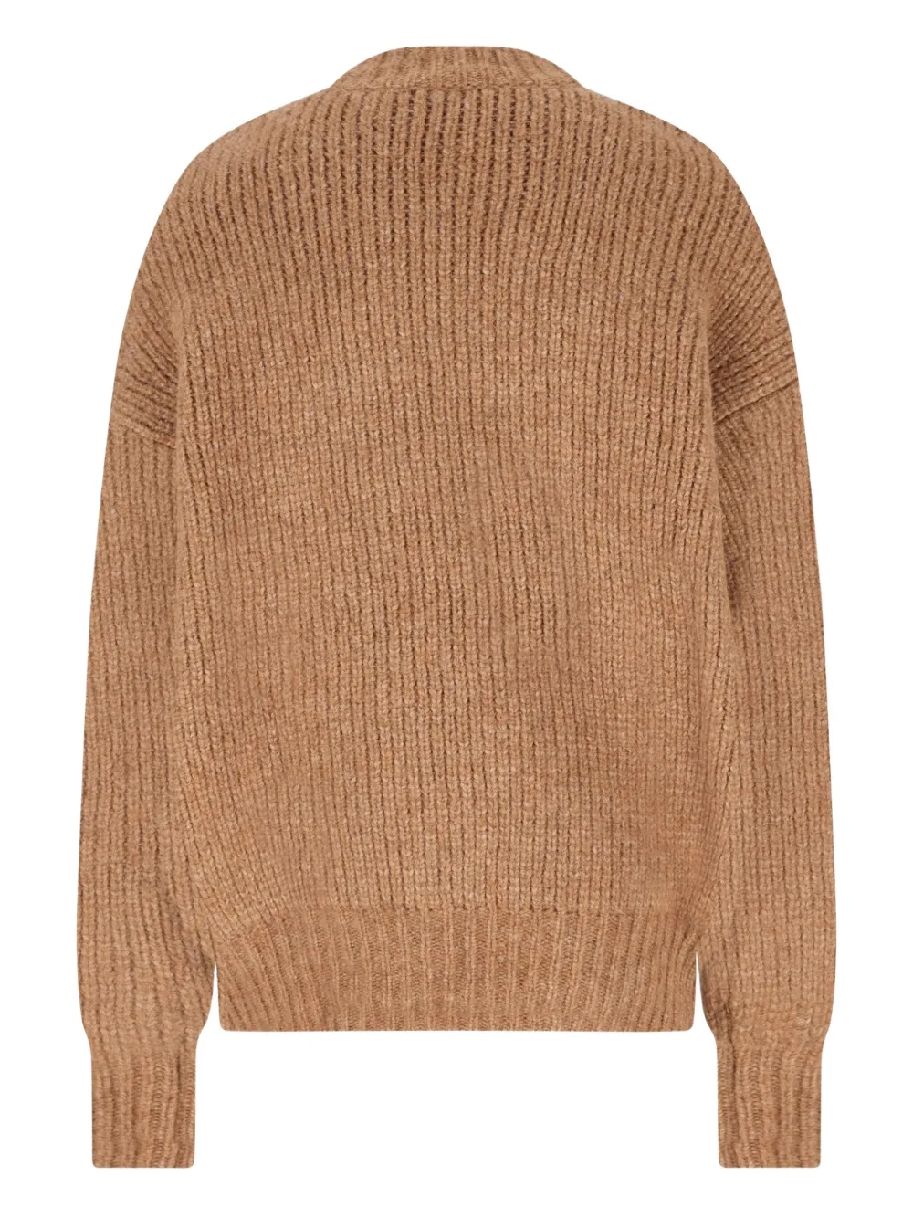 Saint Laurent Ribbed Crew-neck Sweater In Brown