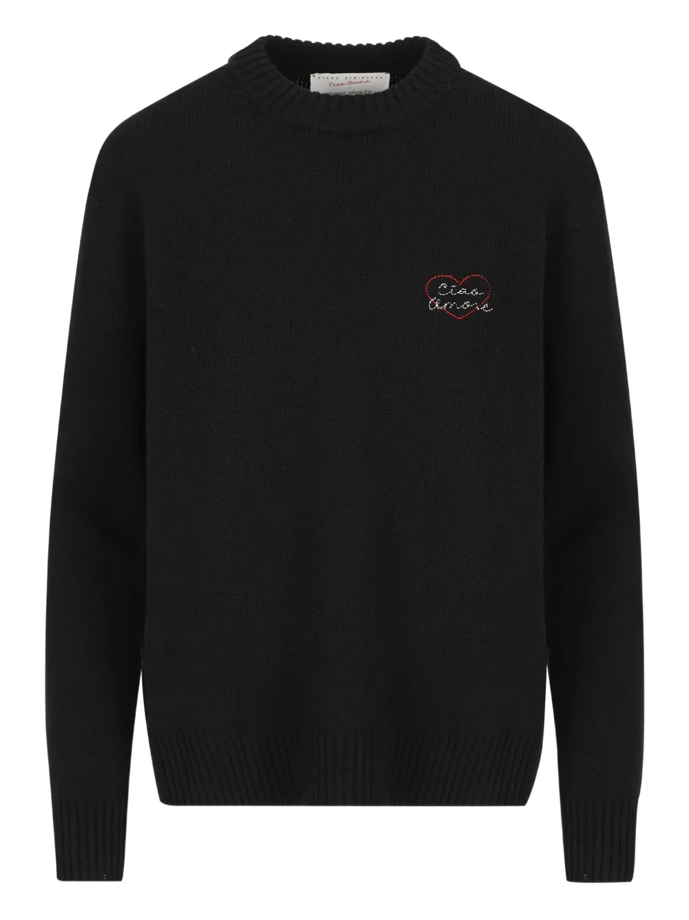 Giada Benincasa X Franz Kraler Heartbeat Cashmere Sweater In Black