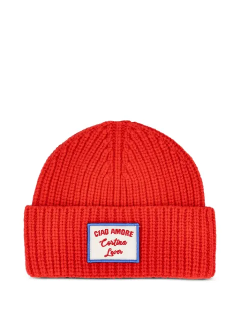 Giada Benincasa ribbed-knit logo-patch beanie