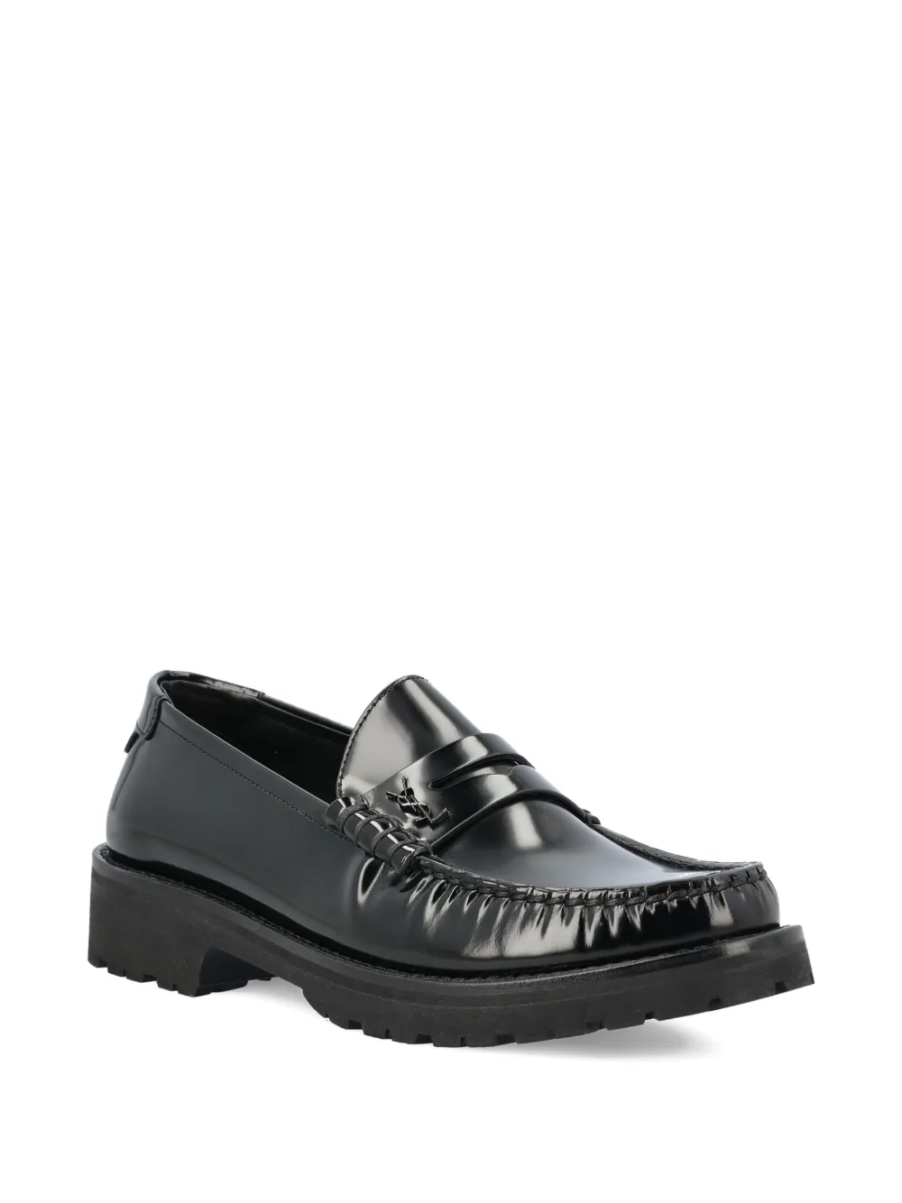Saint Laurent leather penny loafers - Zwart