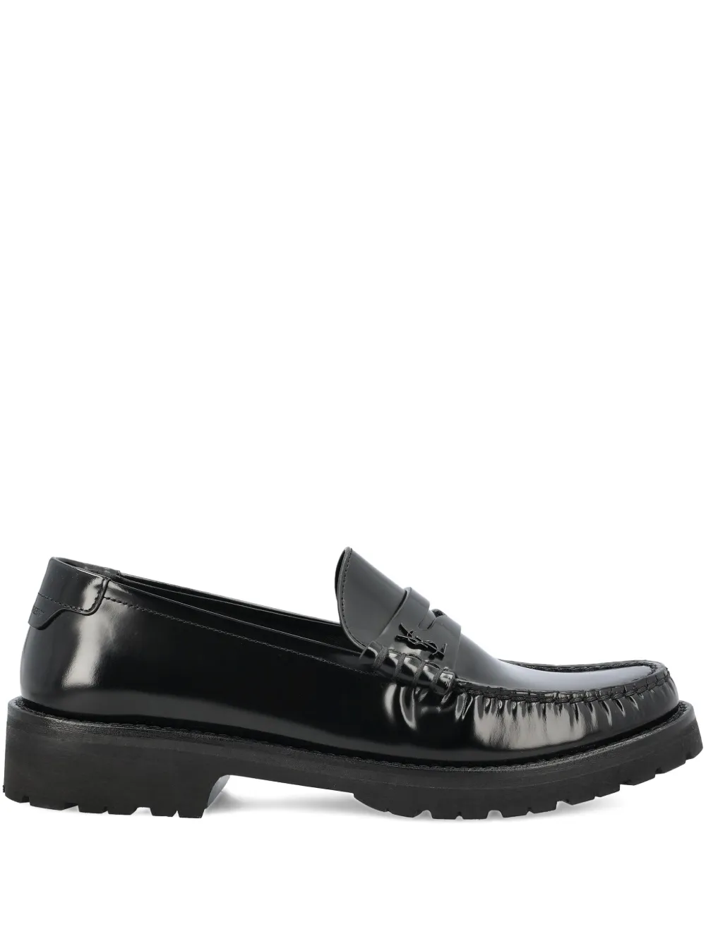 Saint Laurent leather penny loafers Black