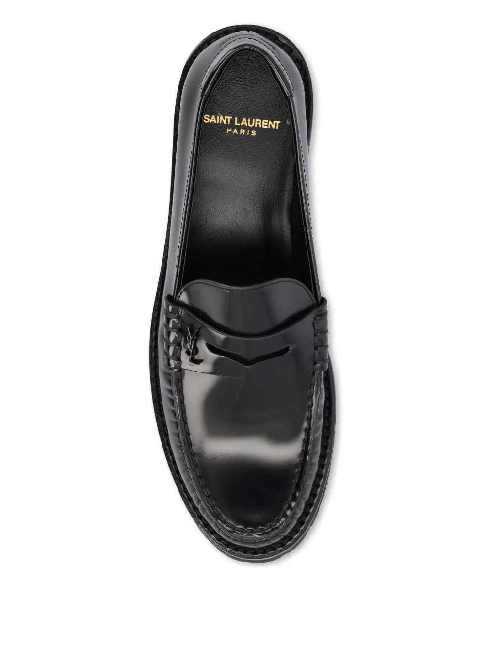 Saint Laurent leather penny loafers Zwart