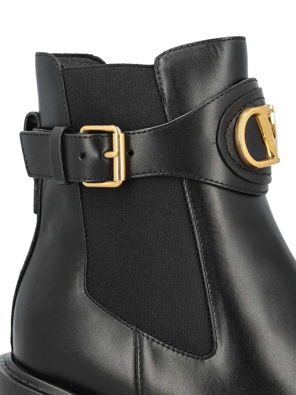 Valentino Garavani 90mm buckle-strap block-heel boots Black