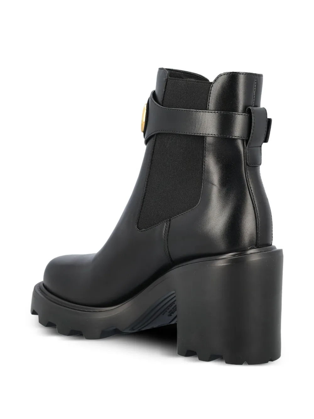 Valentino Garavani 90mm buckle-strap block-heel boots Black