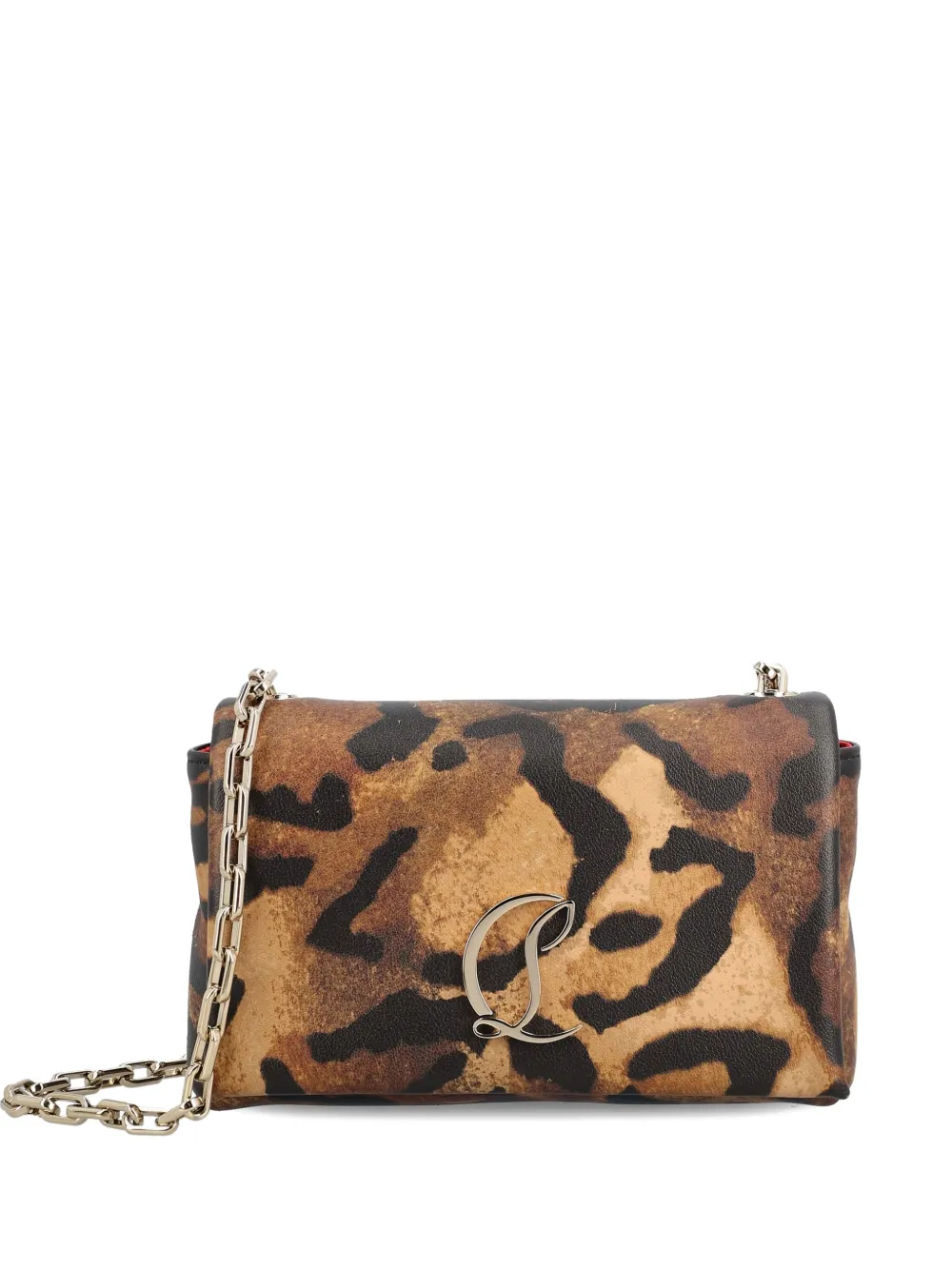Christian Louboutin Loubi54 leopard-print chain shoulder bag | Brown | Image 1