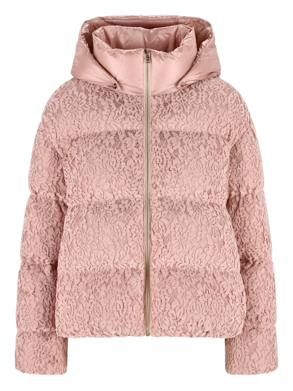 Herno Kids lace-effect hooded puffer jacket | Pink | Image 1
