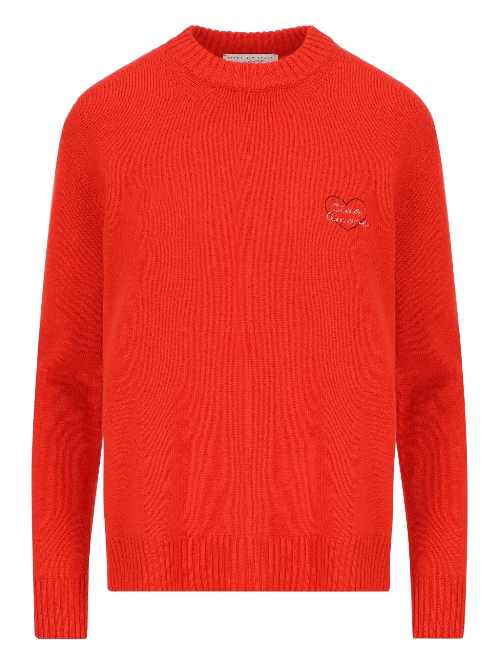 Giada Benincasa heart-embroidered cashmere sweater | Red | Image 1