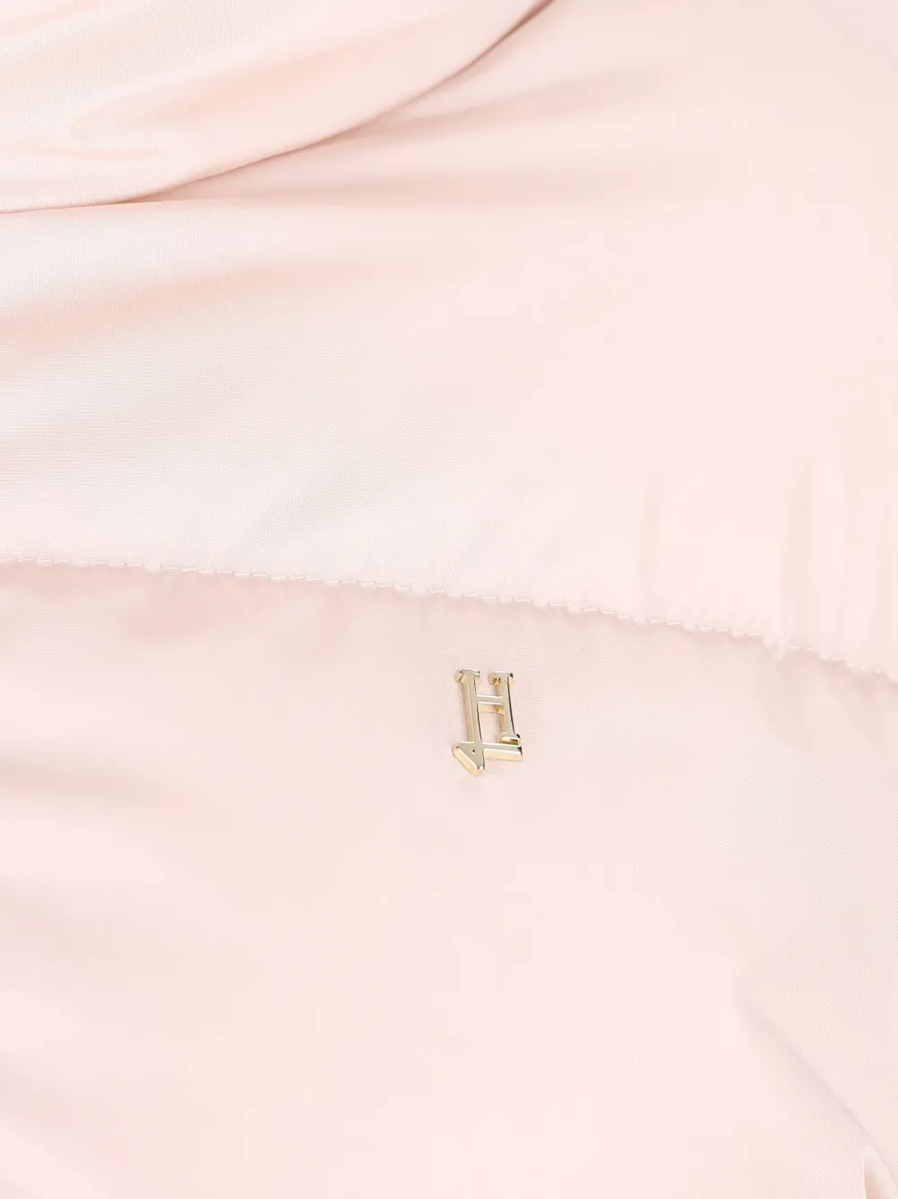 Herno High-collar Quilted Coat In Pink