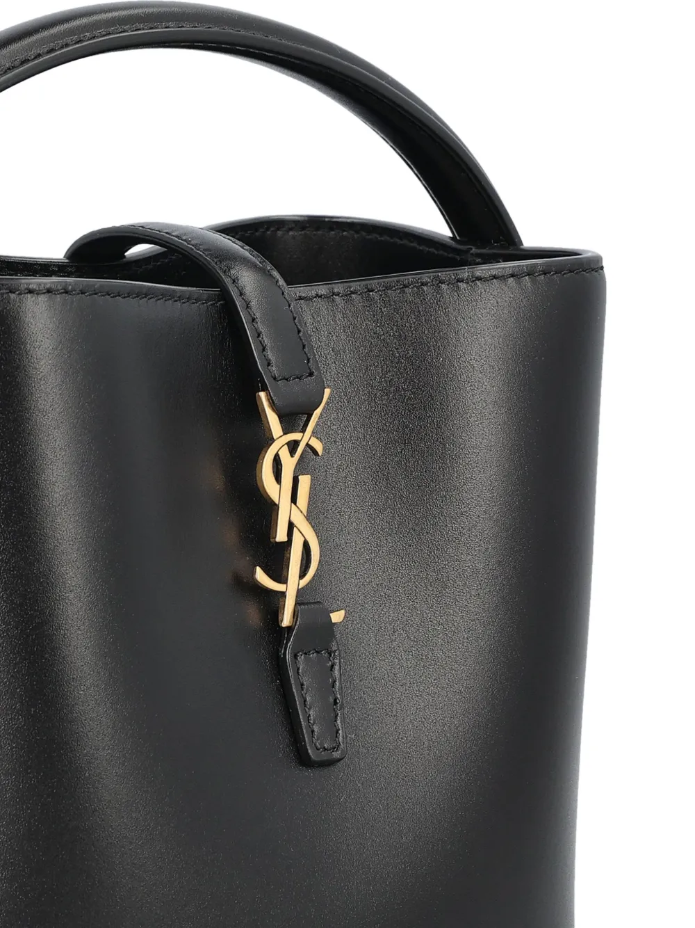 Saint Laurent Cassandre Logo Bucket Bag In Black