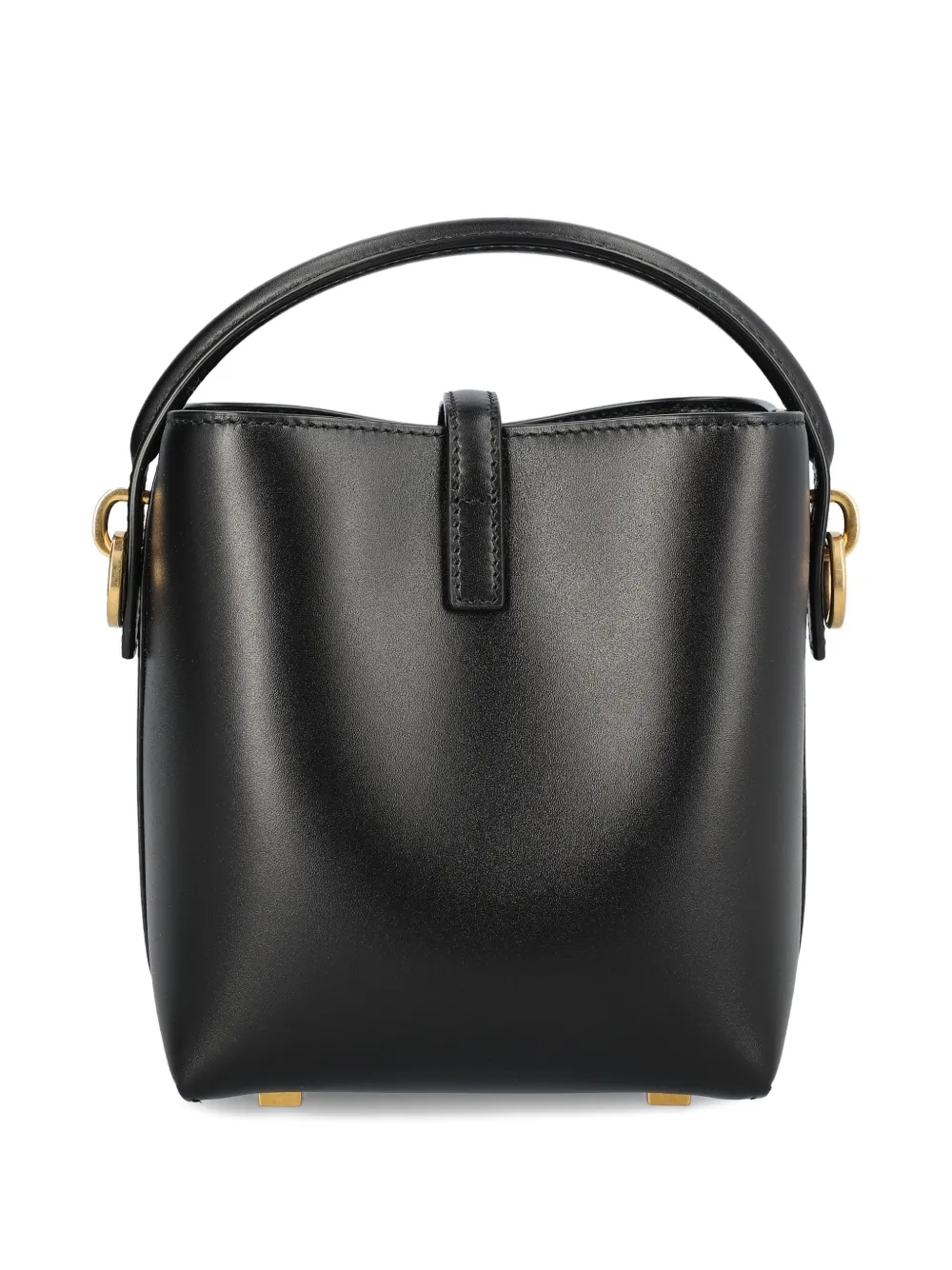 Saint Laurent Cassandre Logo Bucket Bag In Black