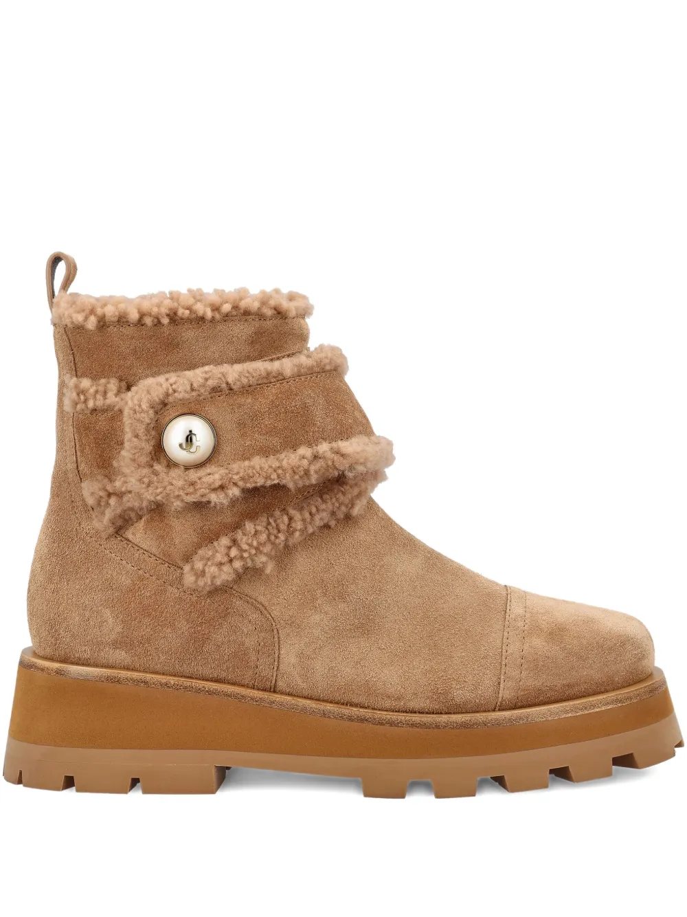 Jimmy Choo shearling-trimmed platform boots Brown