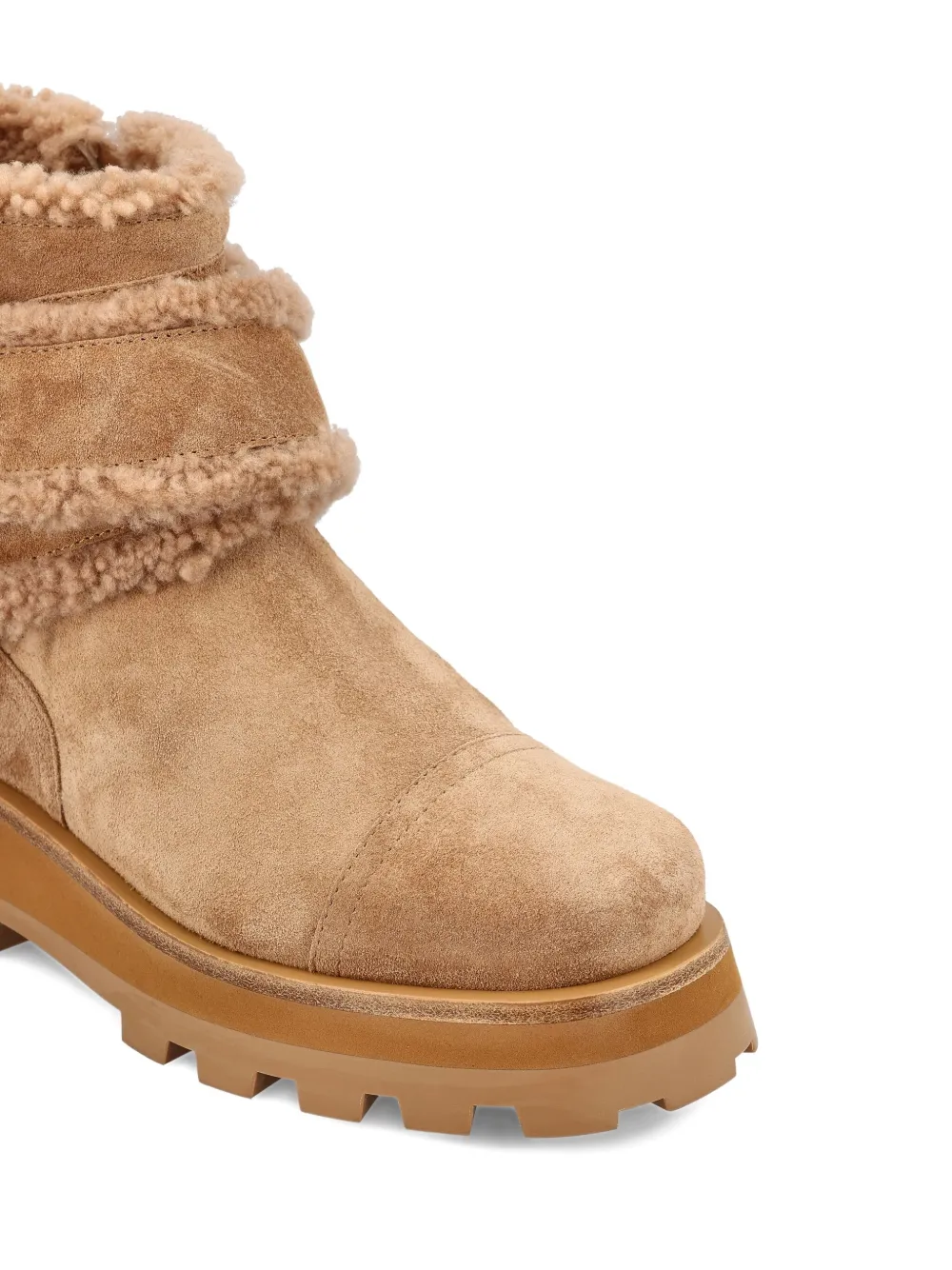 Jimmy Choo shearling-trimmed platform boots Brown
