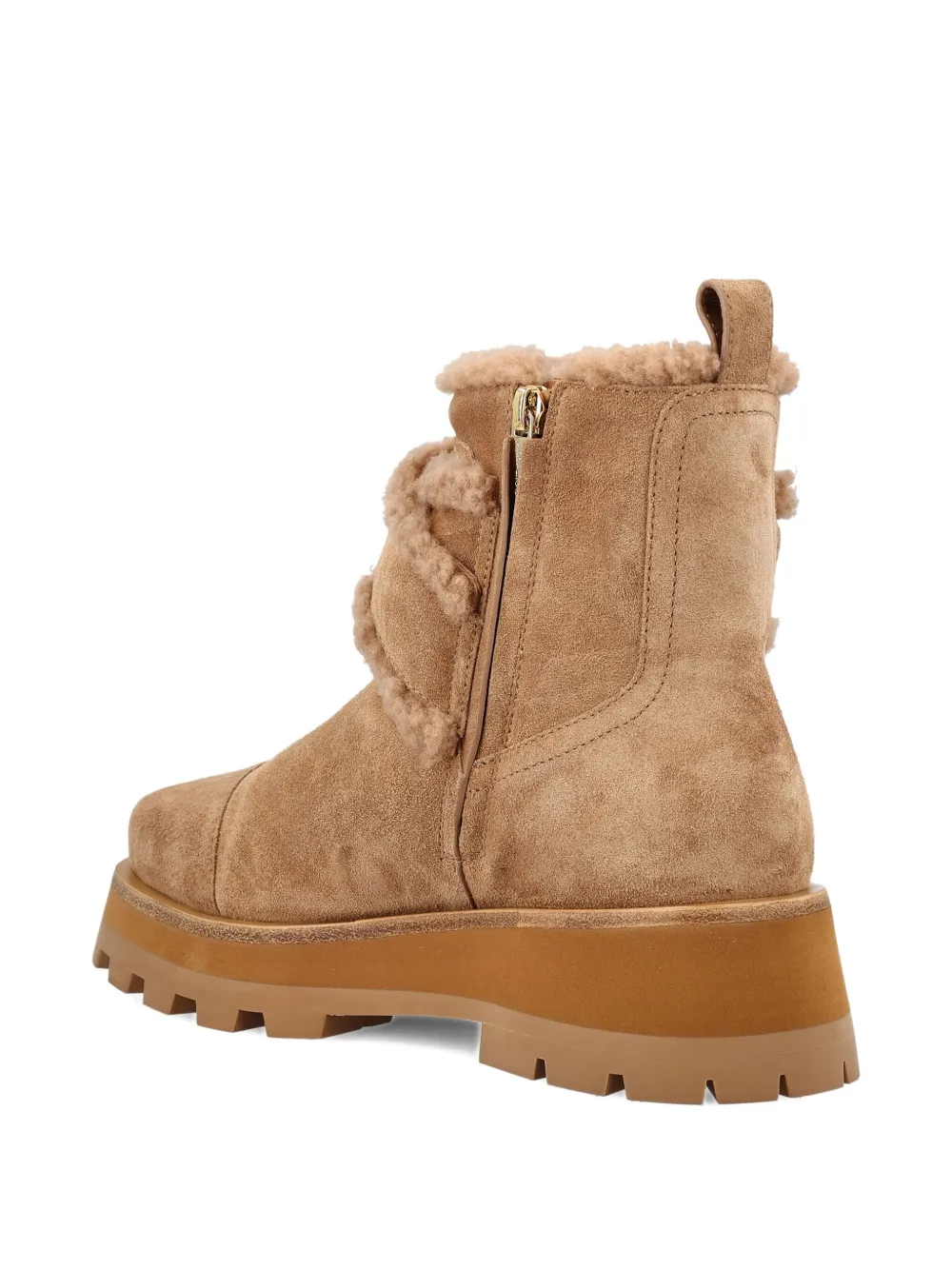 Jimmy Choo shearling-trimmed platform boots Brown