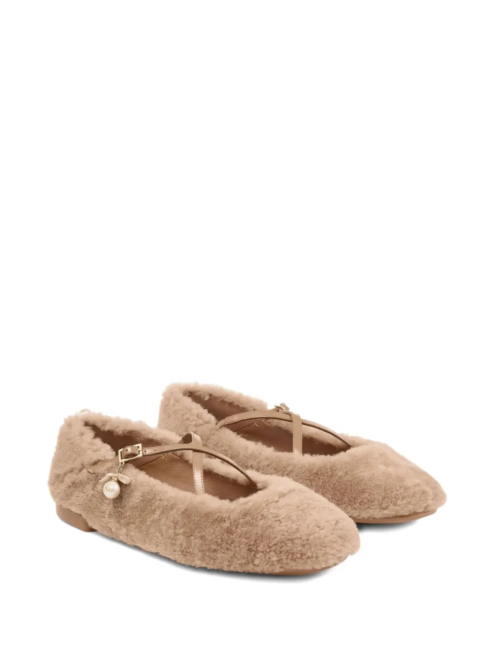 Jimmy Choo shearling cross-strap ballerina flats | Image 2
