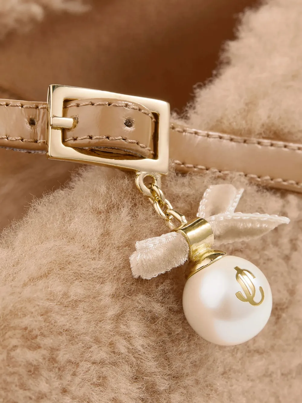 Jimmy Choo Lammy ballerina's met kruisbandjes Bruin