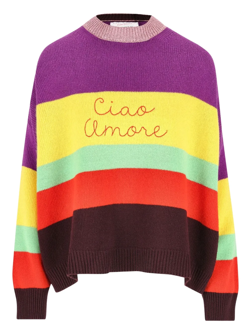 Giada Benincasa Striped Embroidered Sweater In Multi