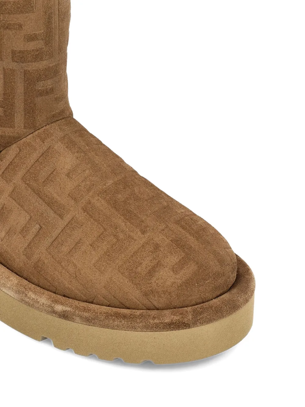 FENDI FF-logo padded boots Brown