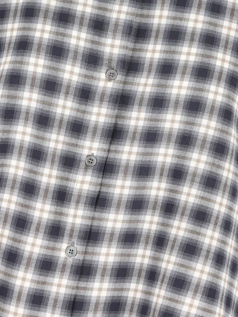 Barena embroidered-collar checked shirt - Zwart