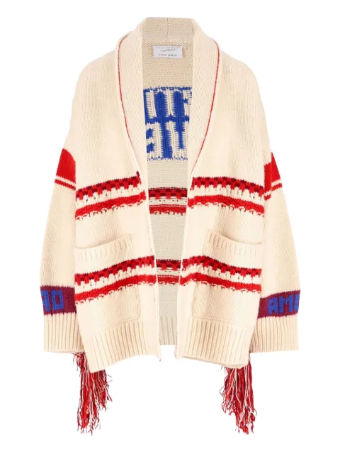 Giada Benincasa fringed-sleeve patch-pocket cardigan