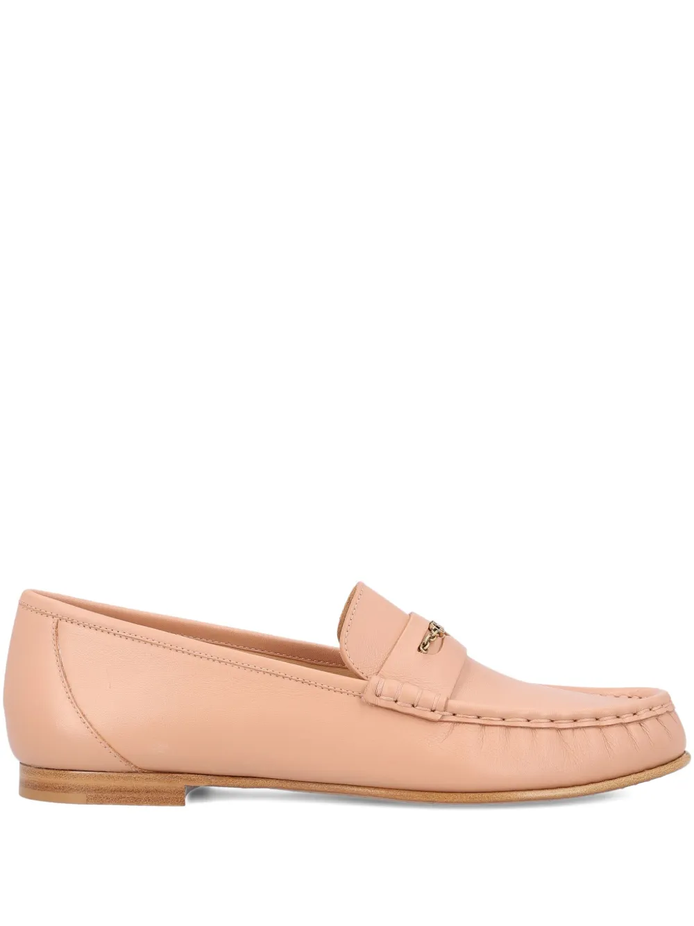 Chloé Chain-detail Leather Loafers In Pink