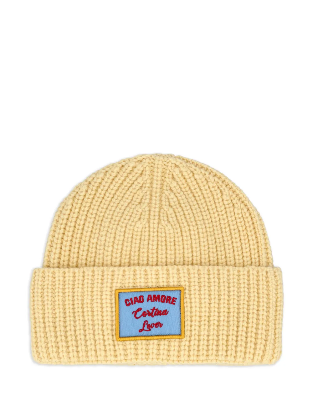Giada Benincasa ribbed patch beanie | Yellow | Image 1