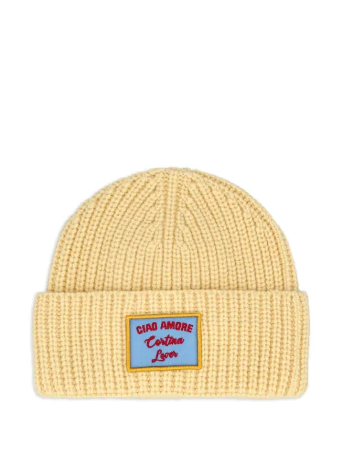 Giada Benincasa ribbed patch beanie