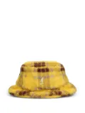 Kangol plaid-pattern fur bucket hat - Yellow
