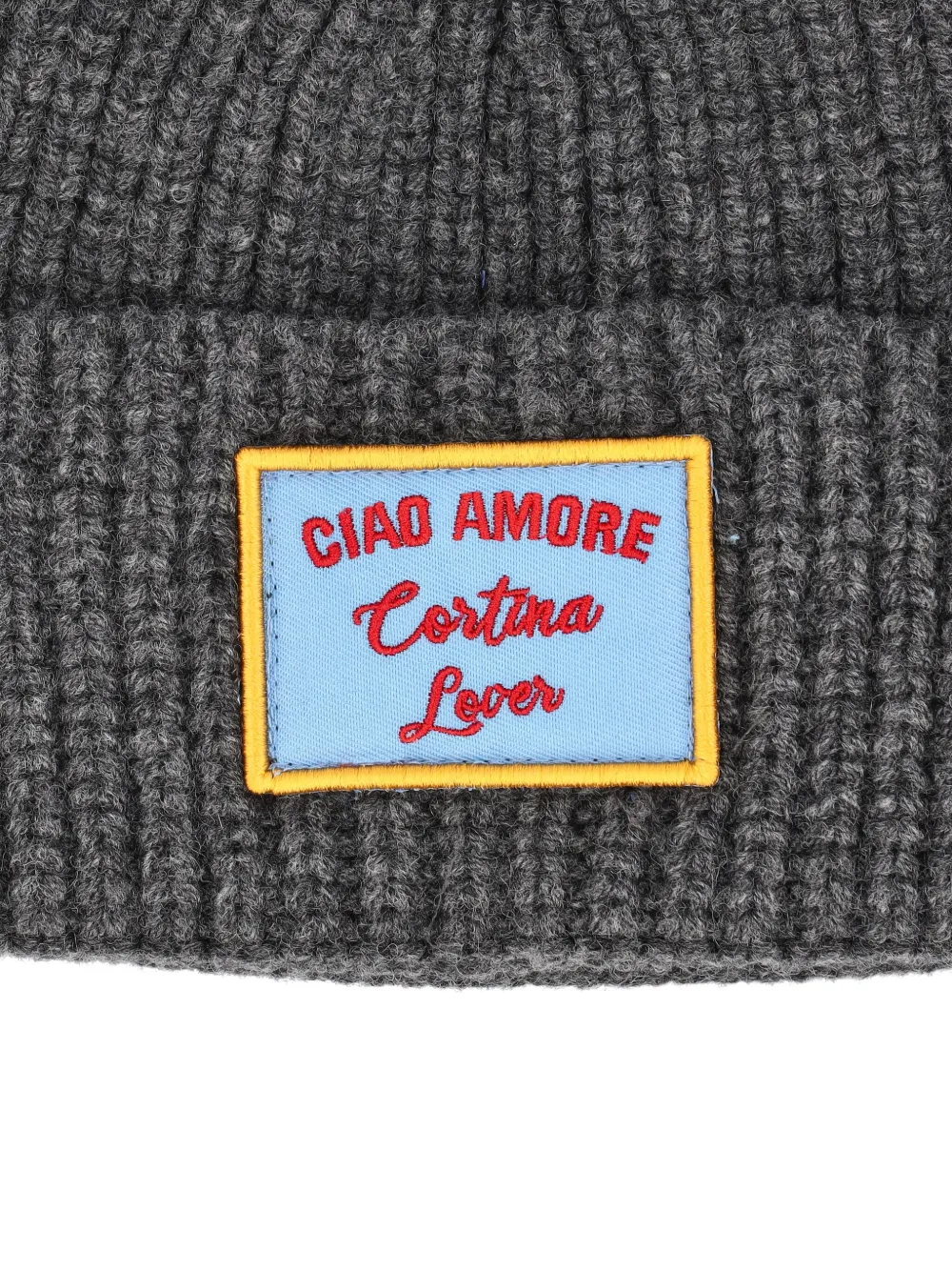 Giada Benincasa Ribbed-knit Logo-patch Beanie Hat In Gray